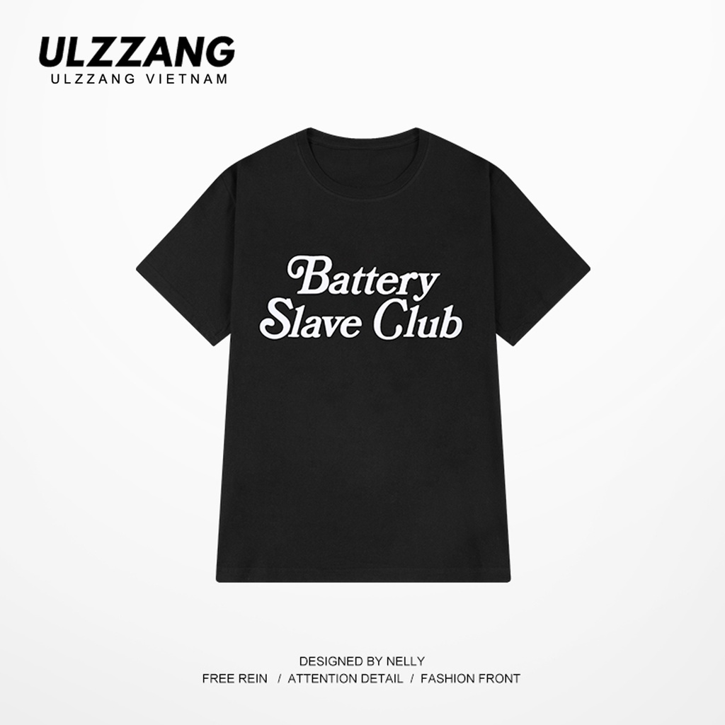 Áo thun nữ tay lỡ ULZZ ulzzang unisex form dáng rộng battery slave club