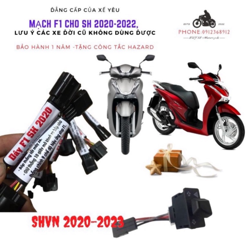 Mạch Nháy Đèn Hậu F1 Stop cho SH 2020, SH 2021, SH 2022 Tặng Công Tắc Xi Nhan Tích Hợp Hazard Giắc Như Zin Ảnh thật Sp