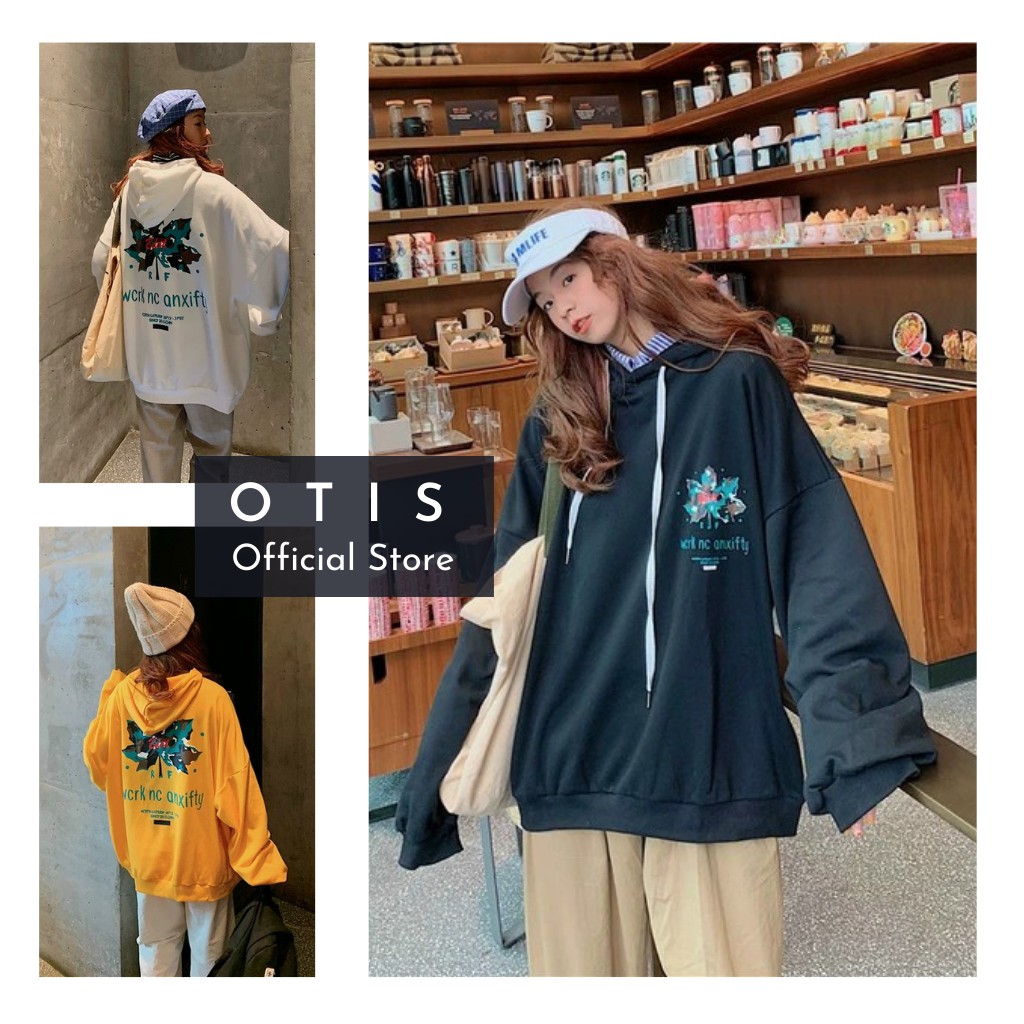 Áo hoodie nữ chất liệu nỉ họa tiết chiếc lá - KN21