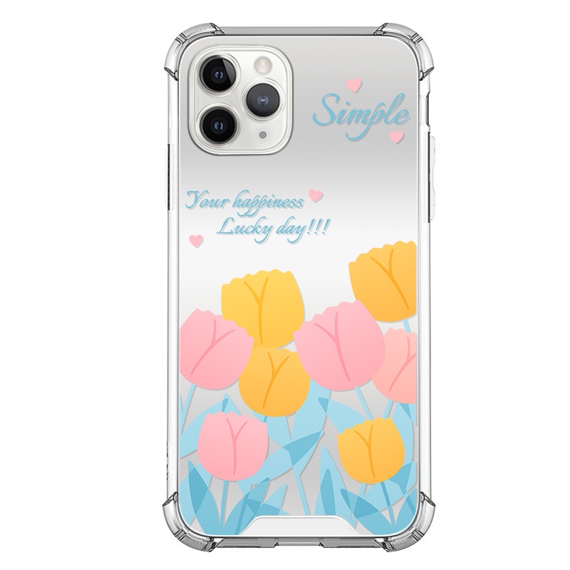 Ốp Điện Thoại Tráng Gương Họa Tiết Hoa Màu Xanh Dương Cho Apple Iphone 13Promax 6/6splus/7/7plus/8/8plus/x/xr/xs/11/12/13/pro/max/plus/promax