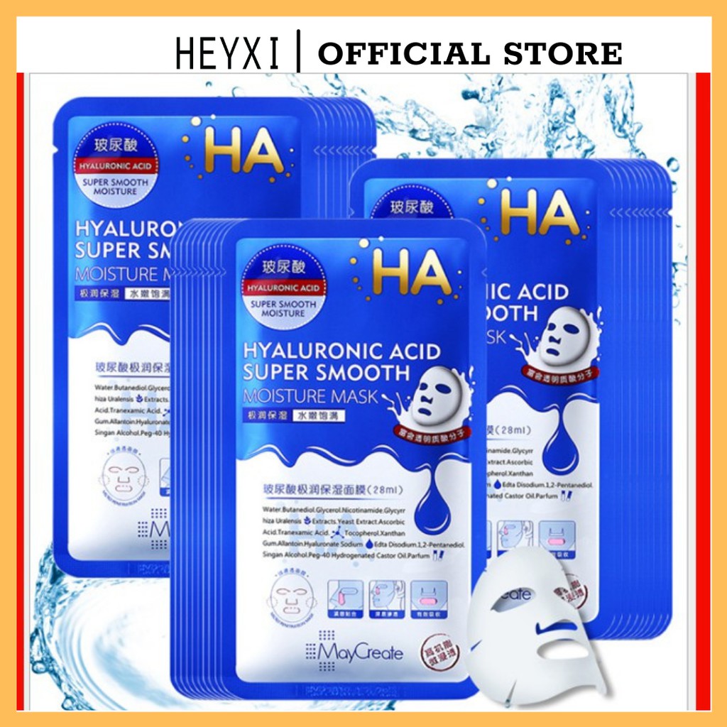 Mặt Nạ Dưỡng Ẩm Trắng Da HA Hyaluronic Acid Maycreate PL4 MMN1