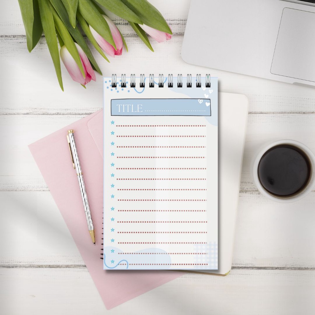 Sổ tay ghi chép từ vựng, lập kế hoạch lịch trình tiện lợi, có thể xé rời size 14.5x10cm blue