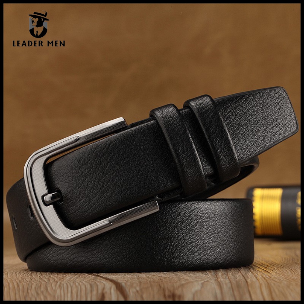 Thắt Lưng Nam Khóa Kim Da Bò Cao Cấp Thời Trang Hàn Quốc - Dây Lưng Nam LEADERMEN Sang Trọng, Lịch Lãm, Đẳng Cấp -LMEN14