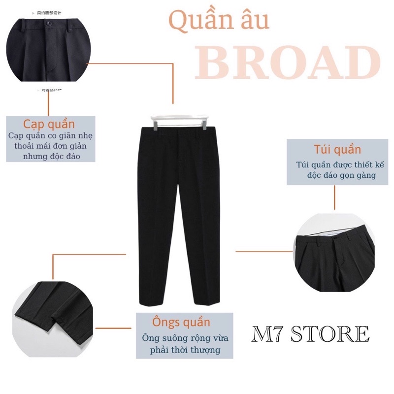 Quần baggy nam ống rộng cao cấp M7 vải lụa hàn co giãn, không nhăn không xù loại quần tây âu Premium thời trang