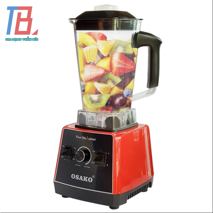 Máy xay sinh tố công nghiệp OSAKO OS-1500 dung tích 1.8L công suất 1500W (Bộ dao 6 lưỡi) màu ngẫu nhiên - BH 12 tháng