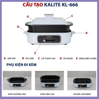 HTS Nồi lẩu nướng đa năng Kalite KL 666 dung tích 4L, hàng chính hãng