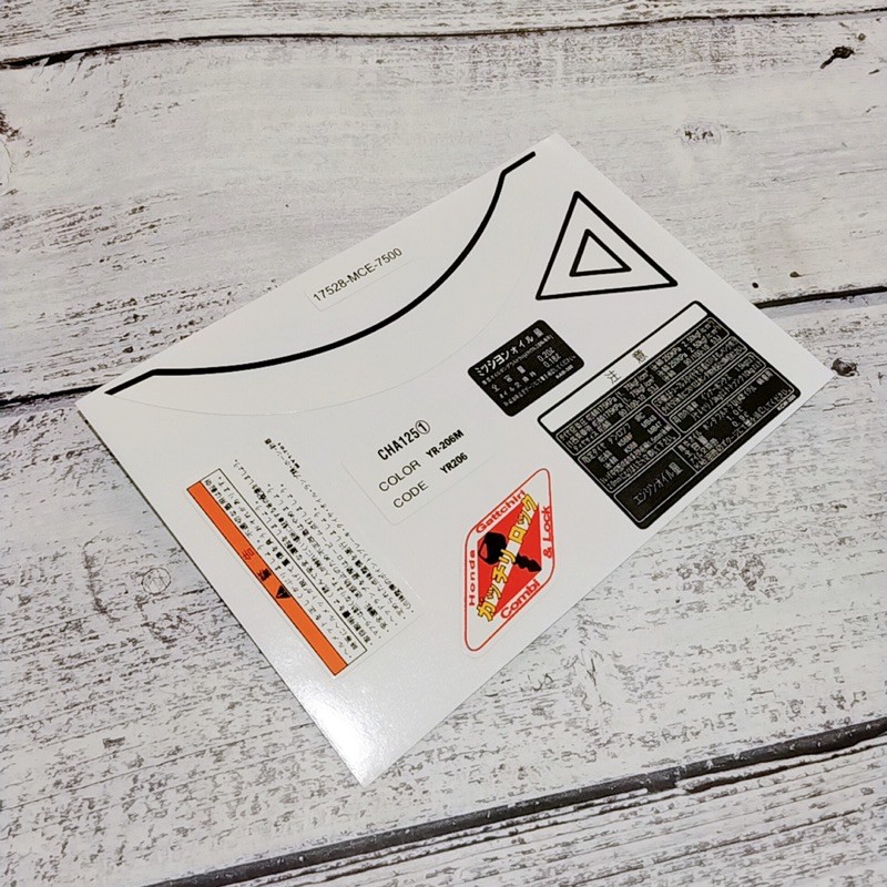 Tem xe Spacy 125 kèm thông số, chữ dán nạ Honda