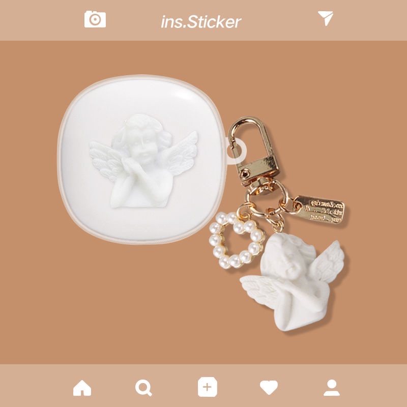 Vỏ Bảo Vệ Hộp Sạc Tai Nghe Baseus WM02 Mềm Mại Đính Nơ Và Ngọc Trai Dễ Thương