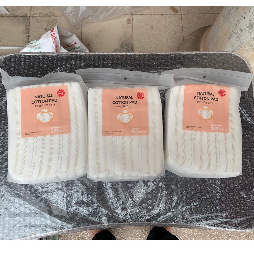 Bông tẩy trang 3 lớp Cotton Pads Túi 222 miếng 2021