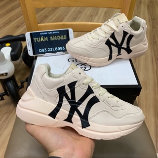 [Tặng Tất+Hộp] Giày thể thao chunky NY chữ đen nam nữ