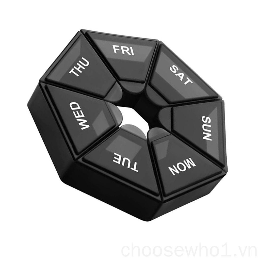 Set 2 hộp đựng thuốc 7 ngăn bằng nhựa tiện dụng khi đi du lịch