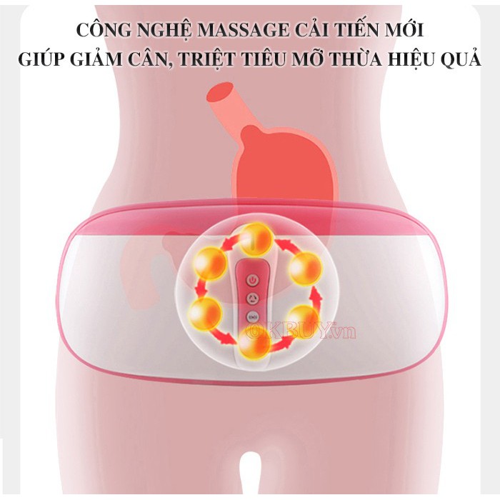 Đai Massage Giảm Mỡ Bụng Và Toàn Thân Nikio NK-169 Tích Hợp 3in1 Rung Lắc, Xoay 360 độ, Nhiệt Đèn Hồng Ngoại