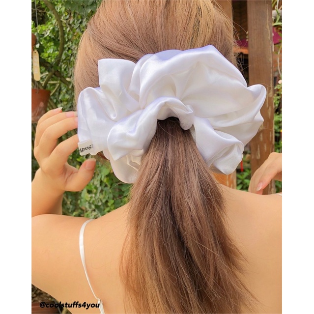 Đồ buộc tóc scrunchies lụa bigsize siêu to nhiều màu✨