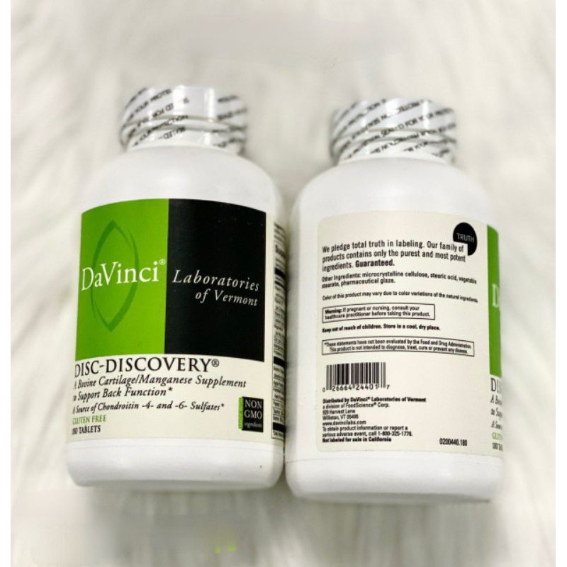 Davinci Hỗ trợ thoái hóa cột sống ,Thoát vị đĩa đệm,gai cột sống DaVinci Disc-Discovery 180 viên
