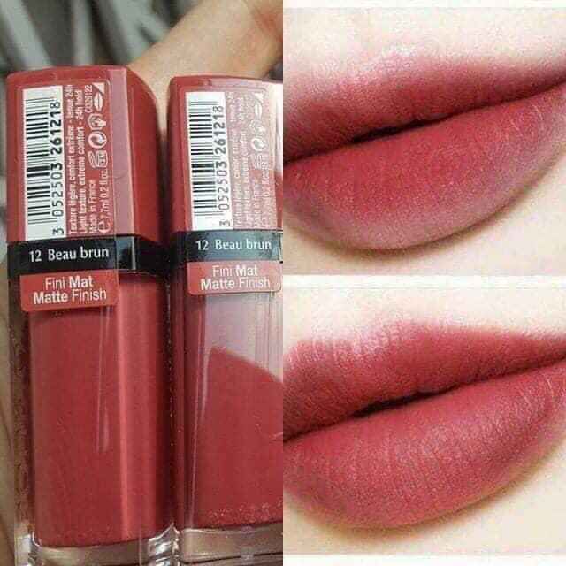 Son lì Bourjois Beau Brun - 12 - Rouge Edition Velvet màu đỏ gạch