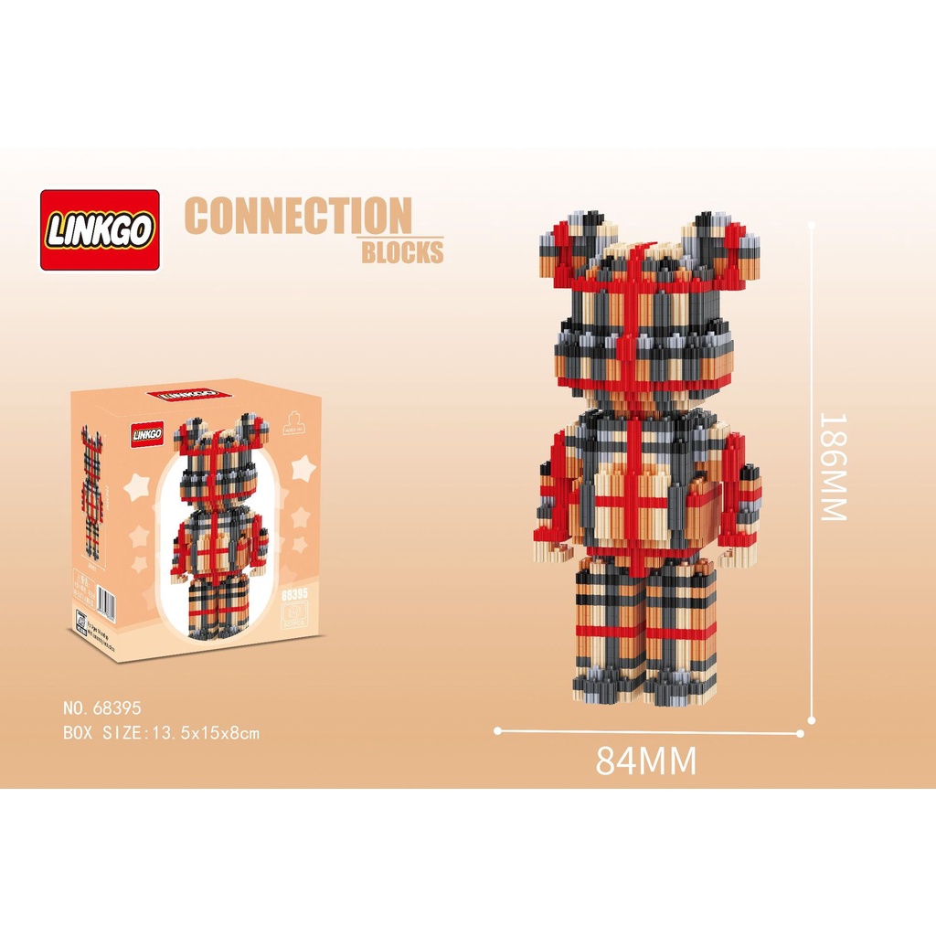 Đồ chơi lắp ráp, đồ chơi lắp ghép lego 3D mô hình bearbrick 19cm