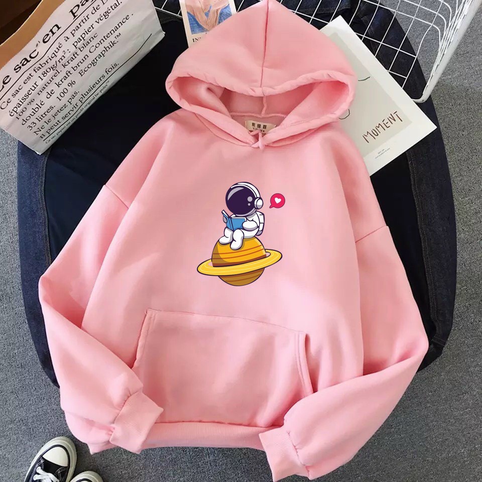 [FREESHIP ĐƠN TỪ 50K]  Áo hoodie nam nữ Phi Hành Gia đọc sách