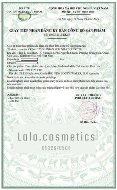 Canxi Sữa Bio Island Milk Calcium Úc cho bé