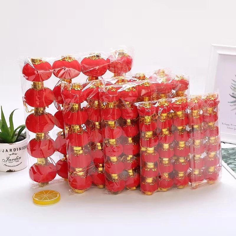 Set 20/30 lồng đèn đỏ mini trang trí năm mới phong cách Trung Hoa