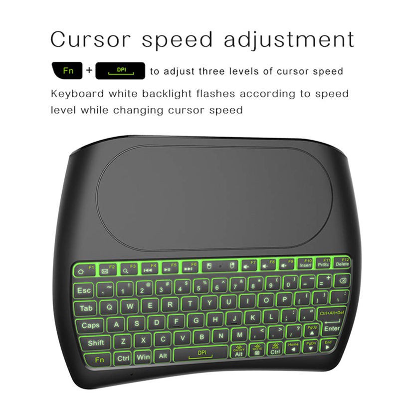 2.4Ghz Mini Wireless Keyboard Full Screen Mouse Touchpad Handheld Remote Control With Colorful Led Backlight For Android Tv Box Smart Tv Pc Notebook Laptop More