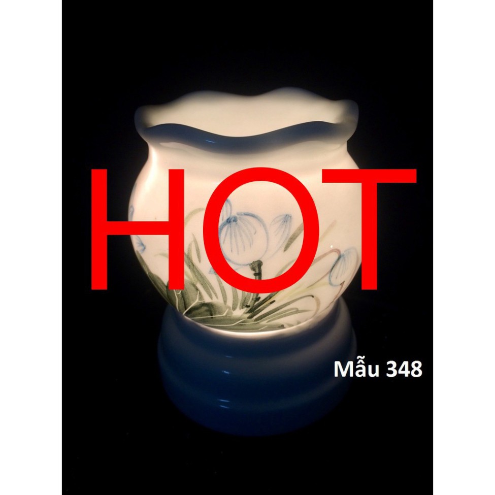 New New Bộ 1 đèn xông tinh dầu cao 15cm + 3 lọ tinh dầu 10ml