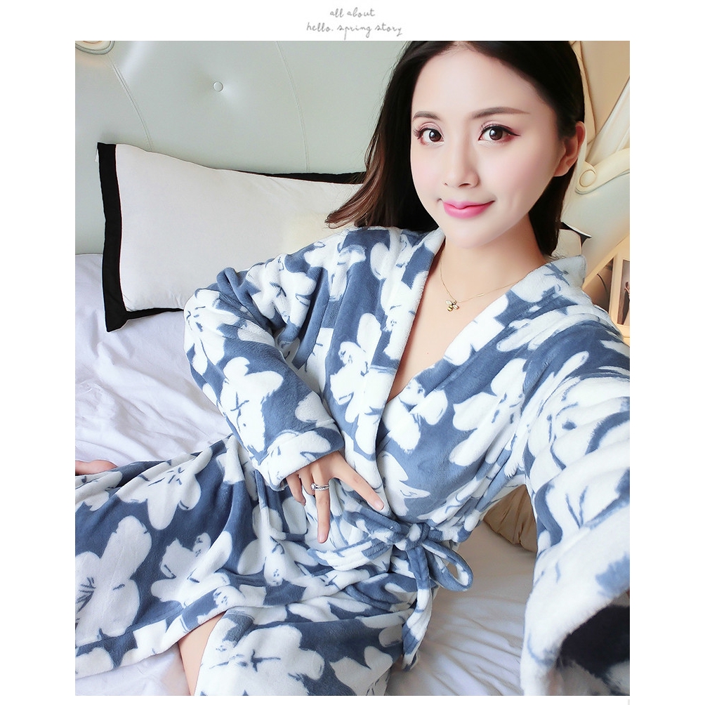 Áo Choàng Tắm Dài Tay Bằng Lông Cừu Thời Trang Dành Cho Nữ | BigBuy360 - bigbuy360.vn