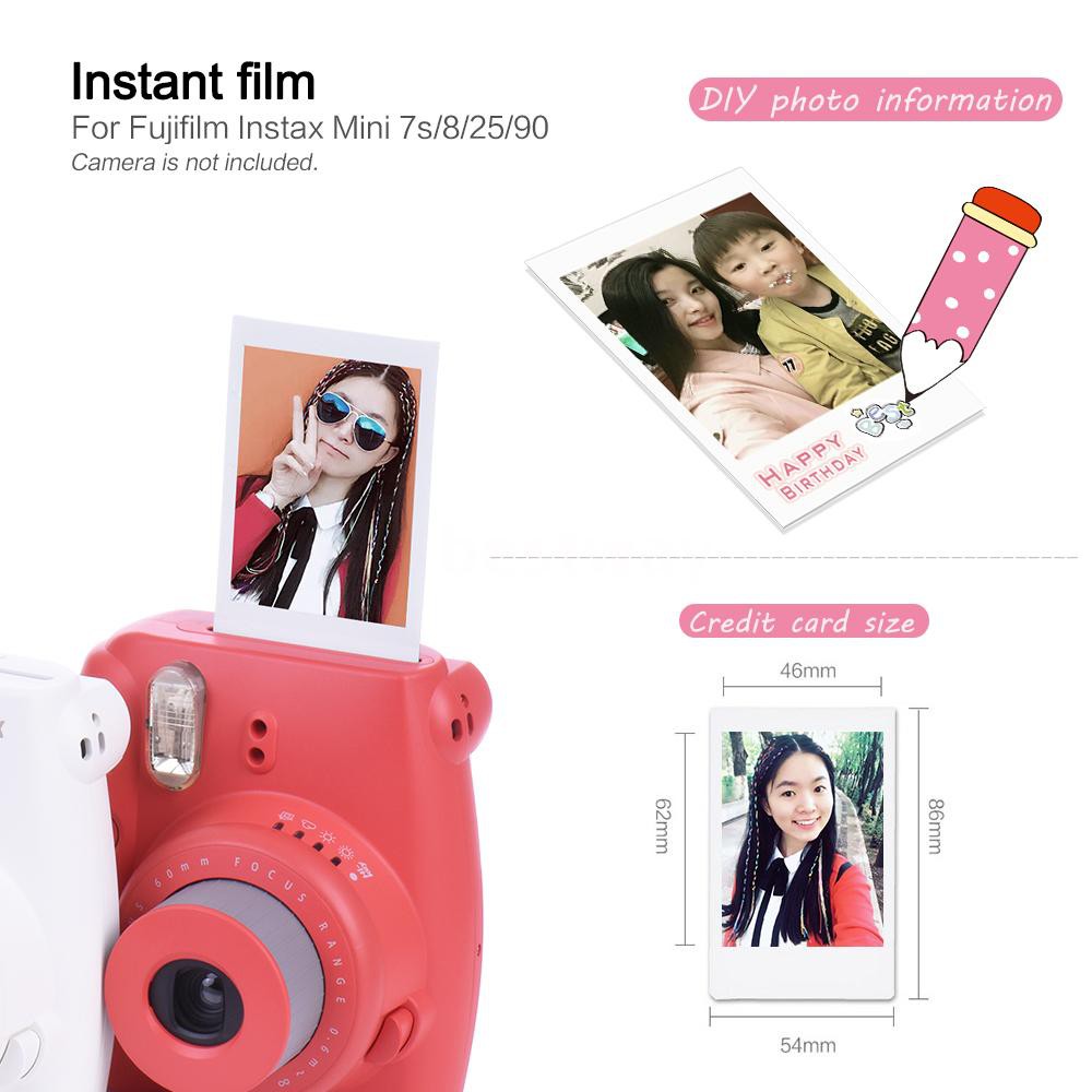 Set 20 giấy in ảnh màu trắng mini tiện lợi dành cho Fujifilm Instax