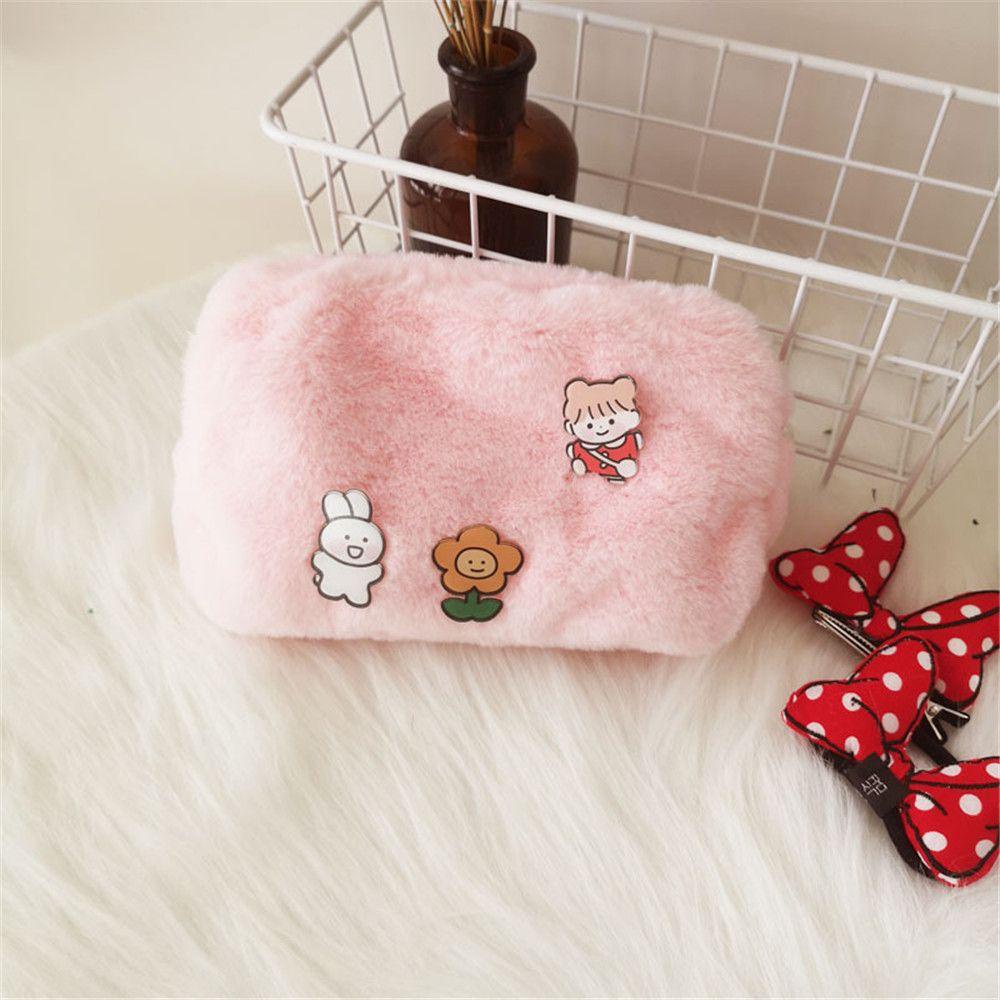 Túi Đựng Bút / Mỹ Phẩm Phủ Lông Xinh Xắn MIHAN1 Ốp