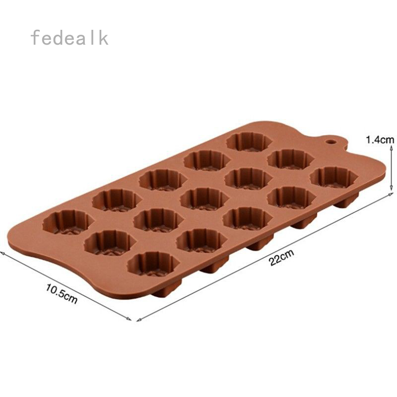Khuôn silicon 15 ô tạo hình bánh kẹo / sô cô la / nước đá hình hoa hồng tiện lợi
