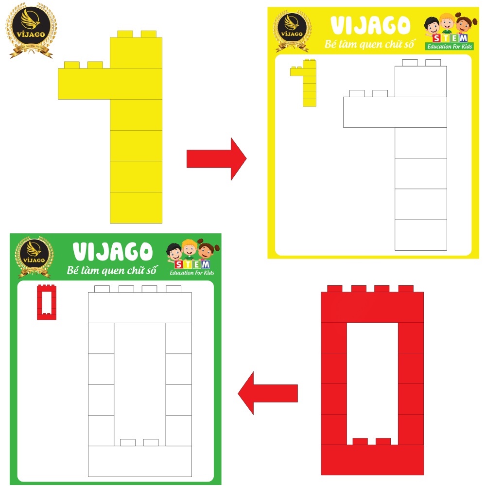 Bộ xếp hình thông minh 205 chi tiết từ nhựa nguyên sinh - Vijago - (VJG0474)