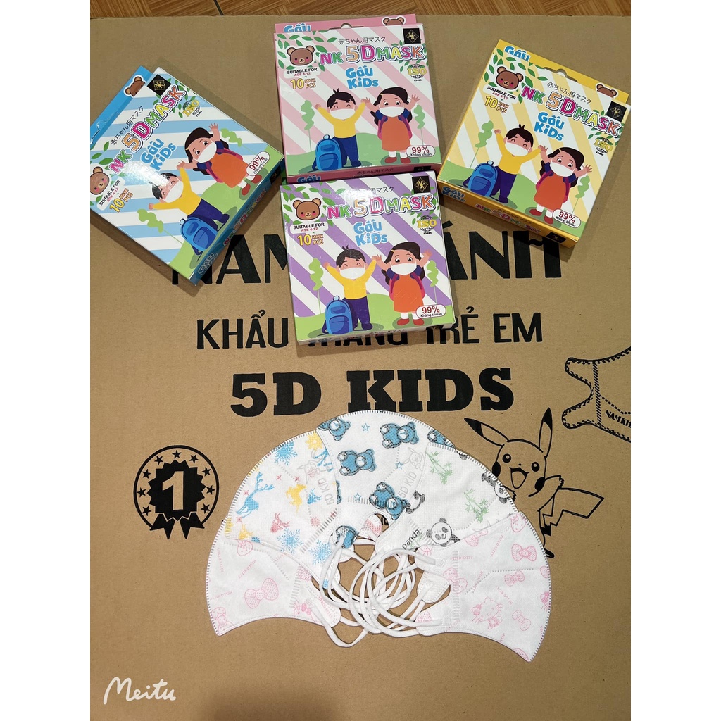 Hộp 50c Khẩu trang trẻ em 5D Mask cho bé 1-4 tuổi
