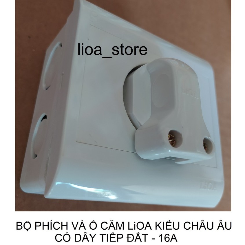 BỘ Ổ CẮM VỚI PHÍCH CHÂU ÂU LiOA  CÓ DÂY TIẾP  ĐẤT - LẮP CHÌM..