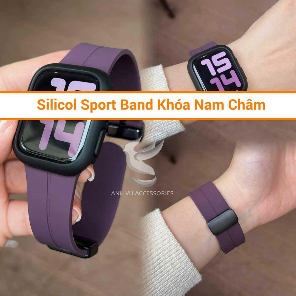 Dây cao su silicol Sport Band Khóa Nam Châm cực đẹp cho Đồng hồ thông minh, đủ size 38/40/41/42/44/45/49mm