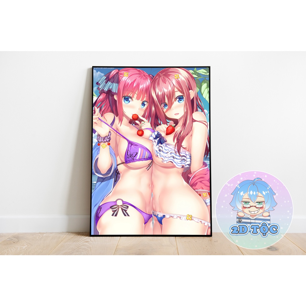 TRANH POSTER A3 NAKANO MIKU (8) ANIME MANGA NHÀ CÓ 5 NÀNG DÂU 5-TOUBUN NO HANAYOME GOTOUBUN NO HANAYOME - 2D TỘC SHOP