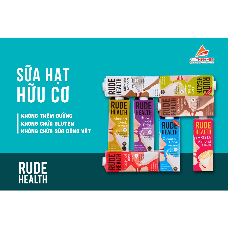 Sữa yến mạch Barista hữu cơ Rude Health - Không chứa Gluten, phù hợp cho người ăn kiêng, eat clean, keto, thuần thay