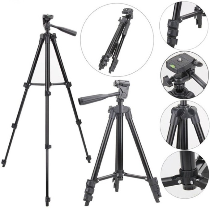 Giá đỡ Tripod 3120 - Kèm kẹp điện thoại 3 chân-Gậy livestream, quay tiktok ,quay video,chụp ảnh chống rung TimShop