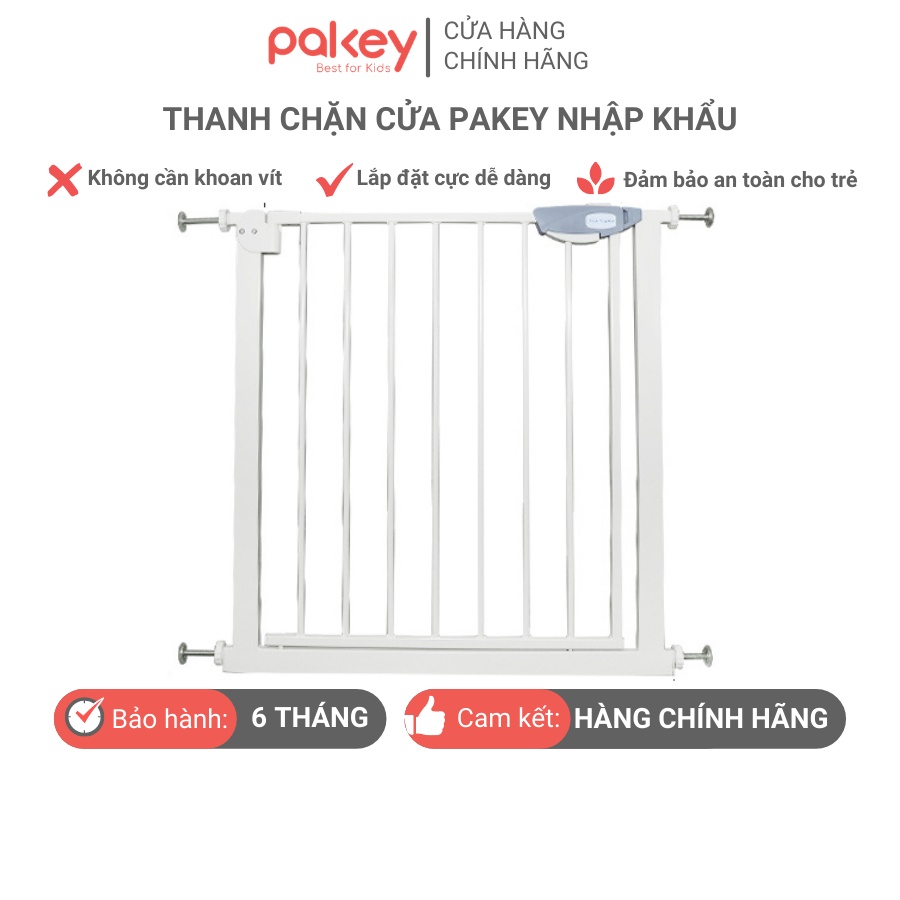 Thanh chắn cửa Pakey KHÔNG KHOAN ĐỤC nâng cấp tự động đóng, thanh chắn cầu thang chính hãng cao cấp