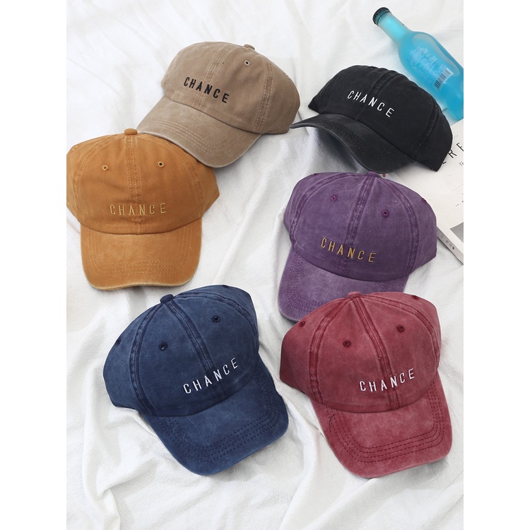 Mũ lưỡi trai kiểu Hàn thêu chữ phong cách đường phố bốn mùa có thể giặt được 19117