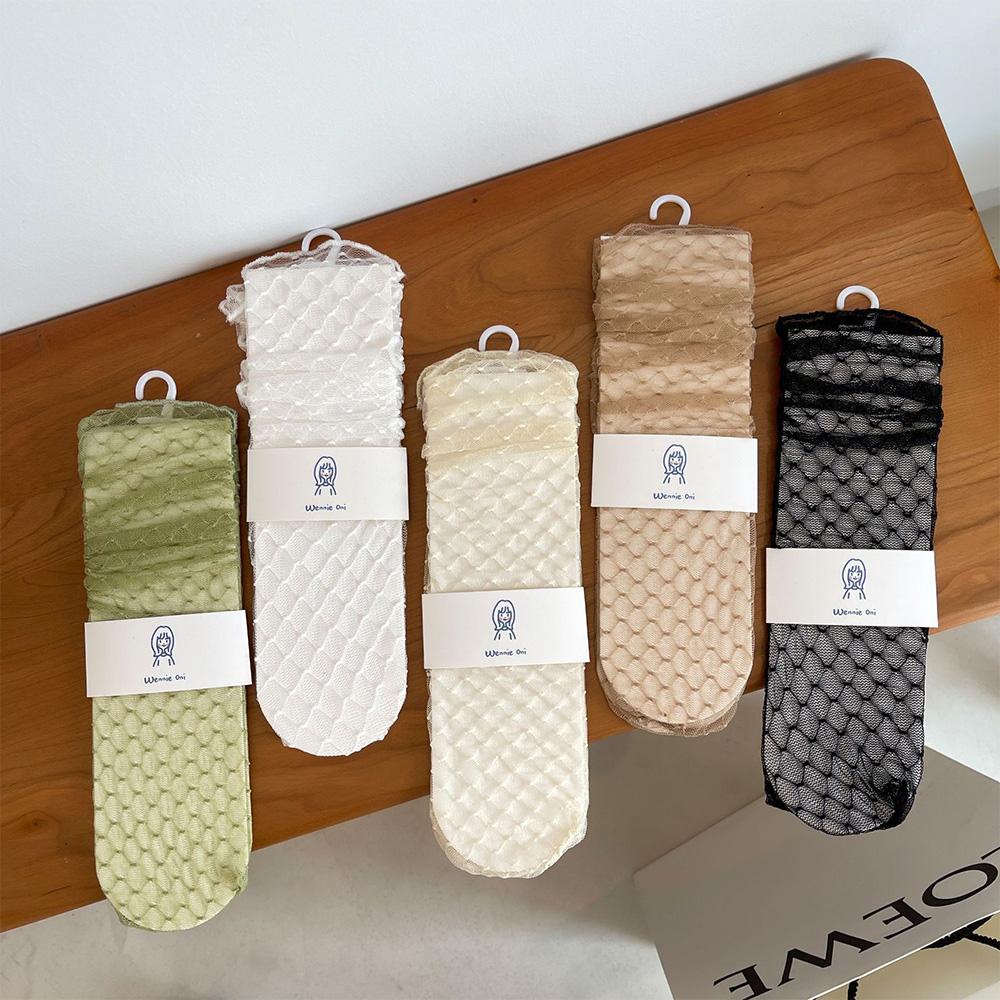 Mxgoods Vớ Lưới Cổ Cao Vừa Hoạ Tiết Kẻ Sọc Thời Trang Mùa Xuân Dành Cho Nữ
