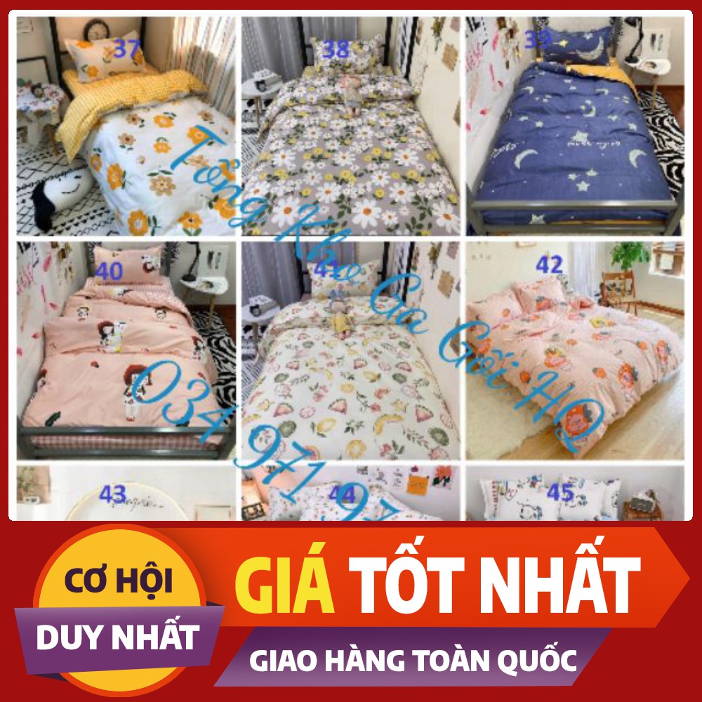 Bộ Chăn Ga Gối Cotton poly Nhập khẩu Hàn Quốc( chat chọn mẫu)