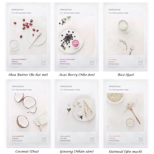 MẶT NẠ GIẤY INNISFREE MY REAL SQUEEZE MASK 20ml