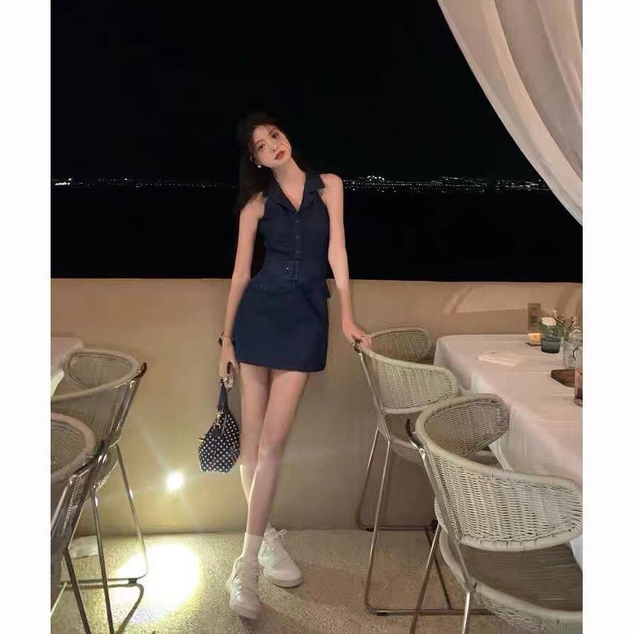 Đầm Denim Hở Vai Dáng Ôm Thời Trang Mùa Hè Ngọt Ngào Cho Nữ