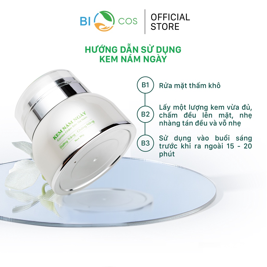 Kem Nám Ngày BIOCOS 30g - Dưỡng Trắng, Giảm Thâm Nám, Ngăn Ngừa Lão Hoá, Ngăn Chặn Tia UV