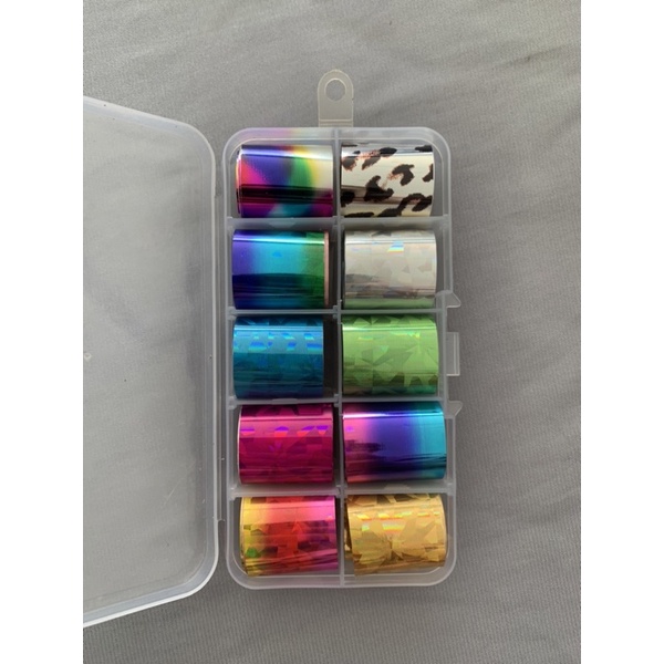 Set foil hoạ tiết tráng gương Hologram trang trí móng tay - Phan Dũng