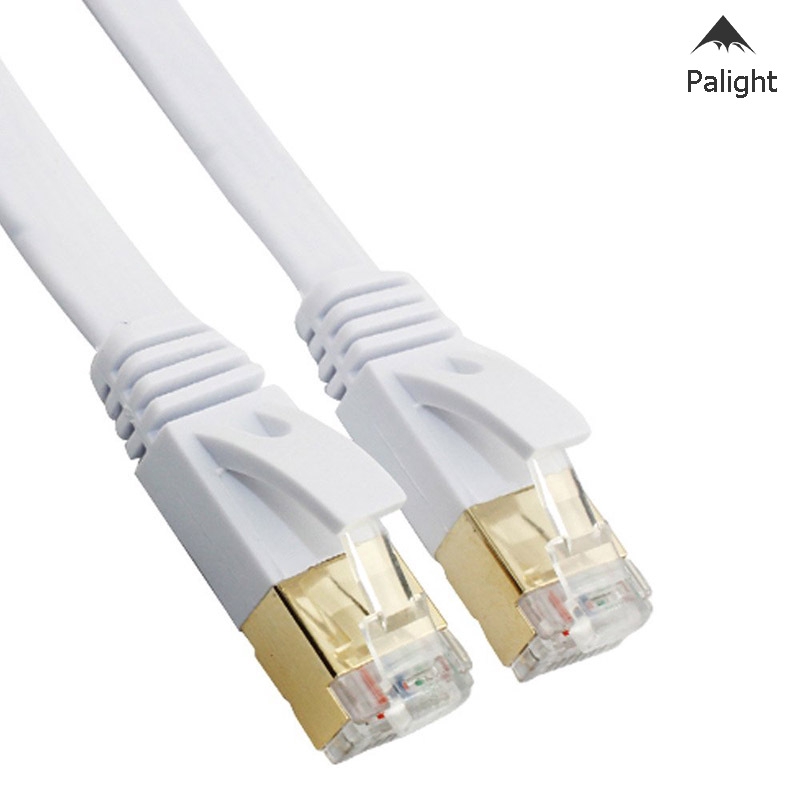 Dây cáp Ethernet RJ45 mạ vàng sợi dẹt màu trăng