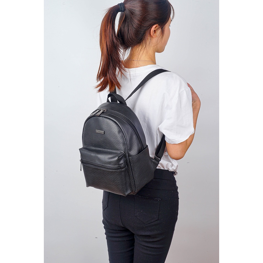 Ba Lô Ksnddeu Mini Da PU Lỗ Lazer Dễ Thương Cho Nữ