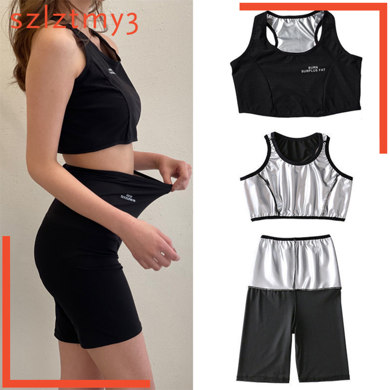 Bộ Áo Croptop + Quần Dài Bó Sát Giảm Cân Cho Nữ