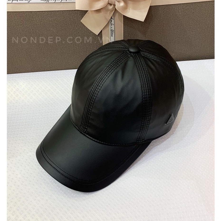 Nón kết da , mũ da trắng , mũ da đen phong cách Hàn Quốc 2023 thời trang unisex