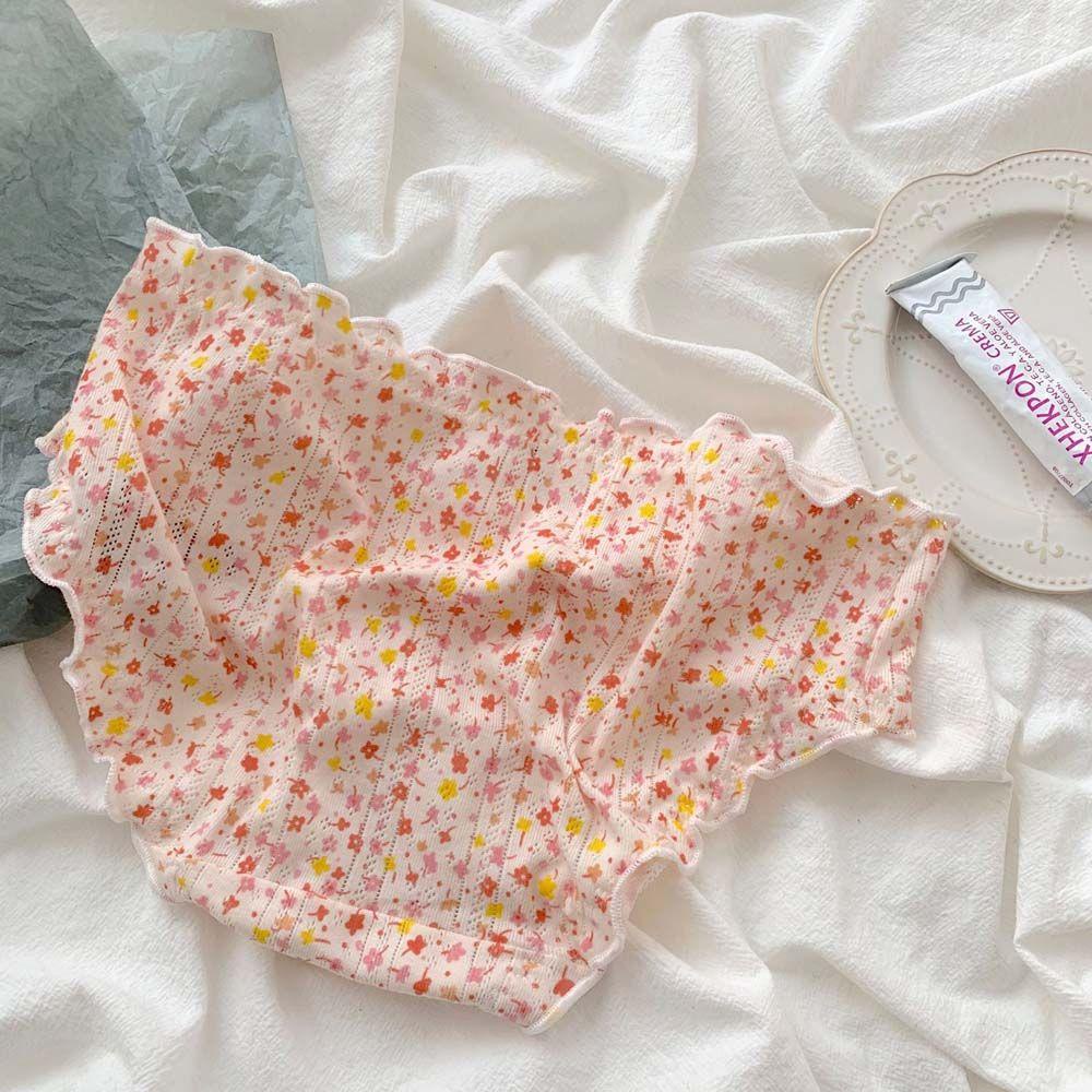 Quần Lót Không Đường May Lưng Vừa Họa Tiết Hoa Rỗng Phong Cách Lolita Ngọt Ngào Cho Nữ