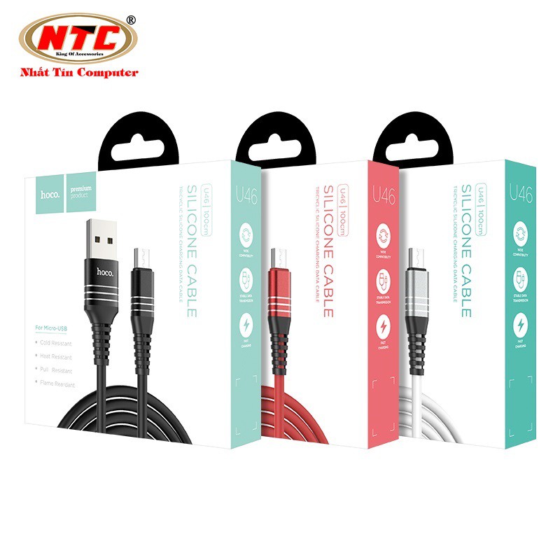 Cáp và truyền dữ liệu Hoco U46 Tricyclic cổng microUSB, QC3.0, điện áp 2A max, dài 1M